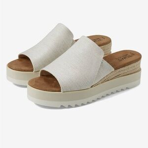 Toms Diana Mule Platform Sandals cream/Natural size 5 New